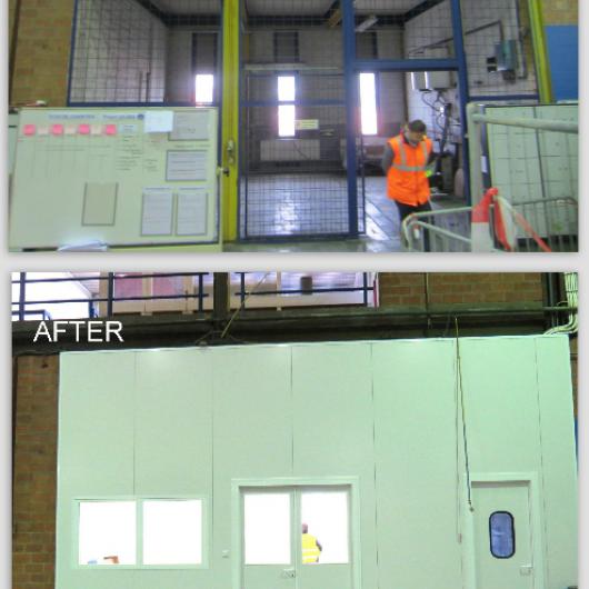Wall in sandwich panels with window, single and double door