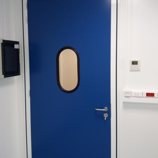 Large white room door