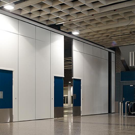 Acoustic sliding partition with double door